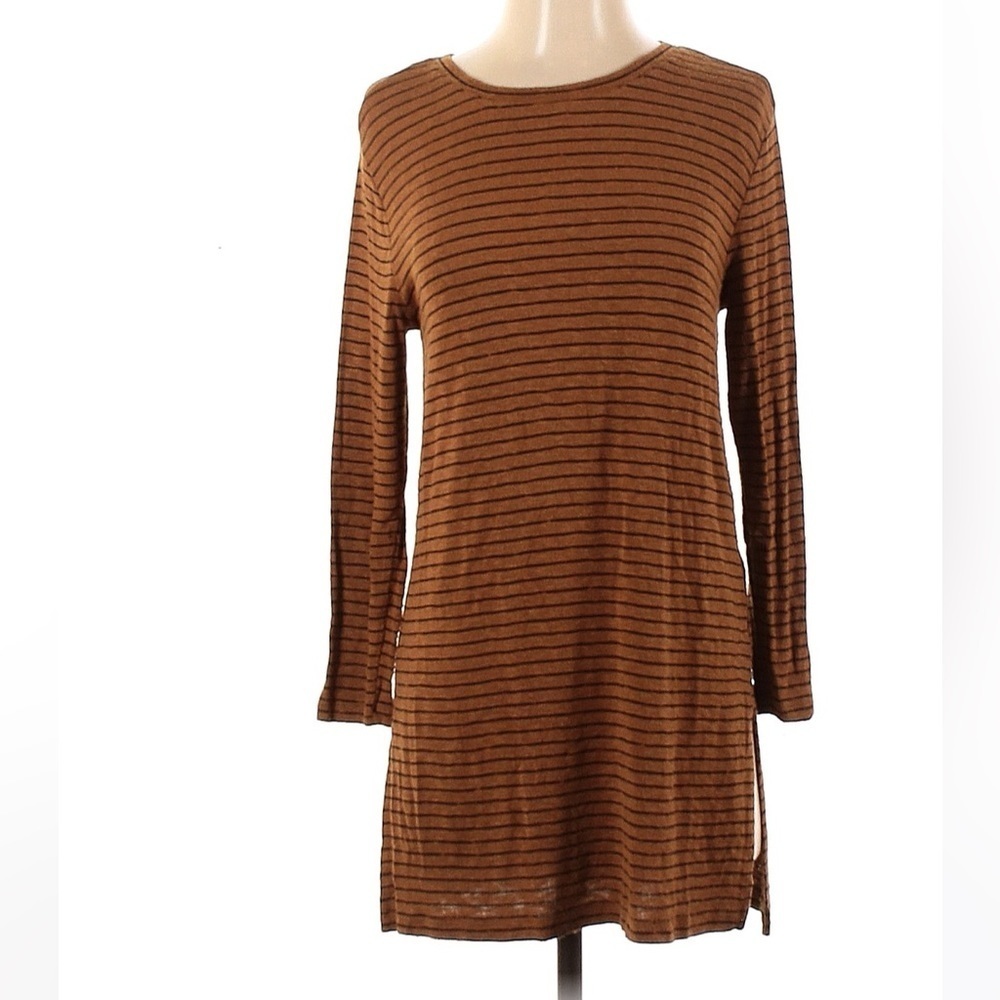 Old Navy Orange & Black Striped Long Sleeve Tunic Dress Size Small - Picture 2 of 3